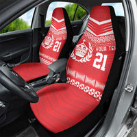 Custom Mate Ma'a Tonga Heritage Car Seat Cover Pacific Tribal Rugby Red Edition LT9 - Polynesian Pride