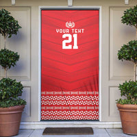 Custom Mate Ma'a Tonga Heritage Door Cover Pacific Tribal Rugby Red Edition LT9 Red - Polynesian Pride