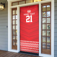 Custom Mate Ma'a Tonga Heritage Door Cover Pacific Tribal Rugby Red Edition LT9 - Polynesian Pride