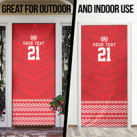 Custom Mate Ma'a Tonga Heritage Door Cover Pacific Tribal Rugby Red Edition LT9 - Polynesian Pride