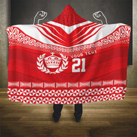 Custom Mate Ma'a Tonga Heritage Hooded Blanket Pacific Tribal Rugby Red Edition LT9 - Polynesian Pride