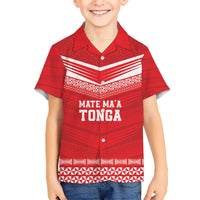 Custom Mate Ma'a Tonga Heritage Kid Hawaiian Shirt Pacific Tribal Rugby Red Edition LT9 Kid Red - Polynesian Pride