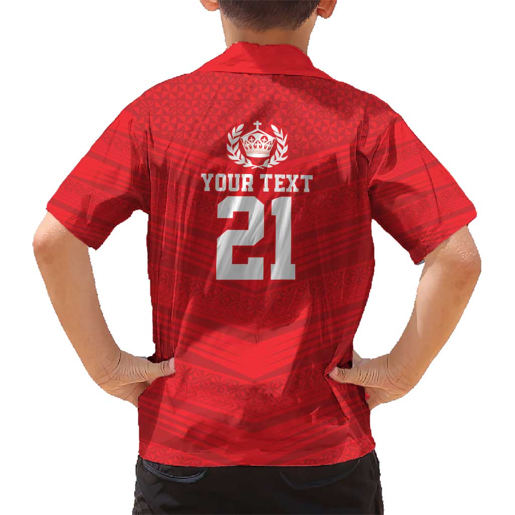Custom Mate Ma'a Tonga Heritage Kid Hawaiian Shirt Pacific Tribal Rugby Red Edition LT9 - Polynesian Pride