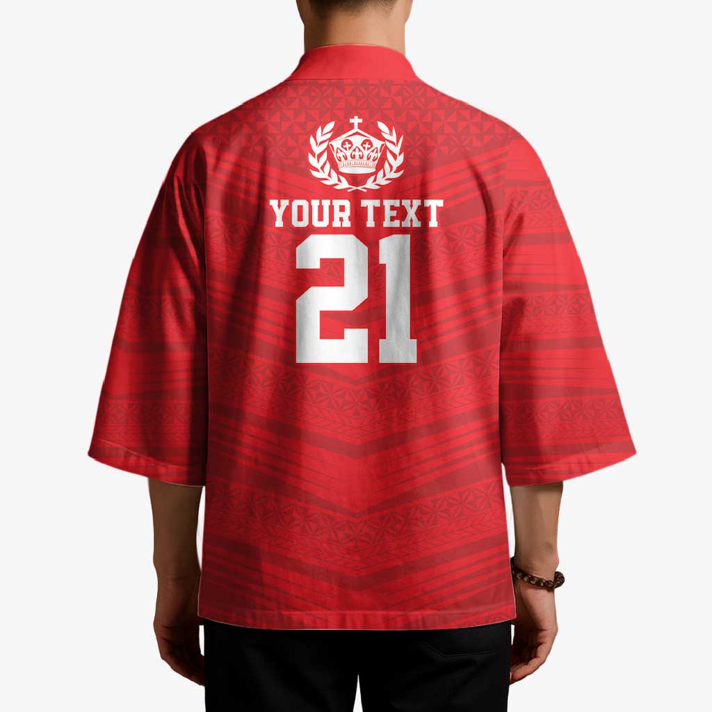 Custom Mate Ma'a Tonga Heritage Kimono Pacific Tribal Rugby Red Edition LT9 - Polynesian Pride