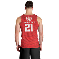 Custom Mate Ma'a Tonga Heritage Men Tank Top Pacific Tribal Rugby Red Edition LT9 - Polynesian Pride