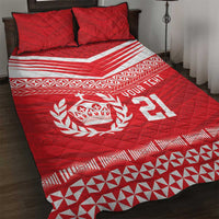 Custom Mate Ma'a Tonga Heritage Quilt Bed Set Pacific Tribal Rugby Red Edition LT9 Red - Polynesian Pride