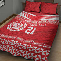 Custom Mate Ma'a Tonga Heritage Quilt Bed Set Pacific Tribal Rugby Red Edition LT9 - Polynesian Pride