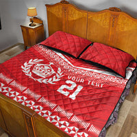 Custom Mate Ma'a Tonga Heritage Quilt Bed Set Pacific Tribal Rugby Red Edition LT9 - Polynesian Pride