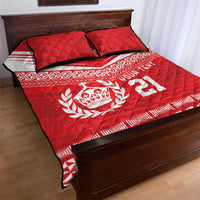 Custom Mate Ma'a Tonga Heritage Quilt Bed Set Pacific Tribal Rugby Red Edition LT9 - Polynesian Pride