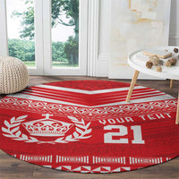 Custom Mate Ma'a Tonga Heritage Round Carpet Pacific Tribal Rugby Red Edition LT9 - Polynesian Pride