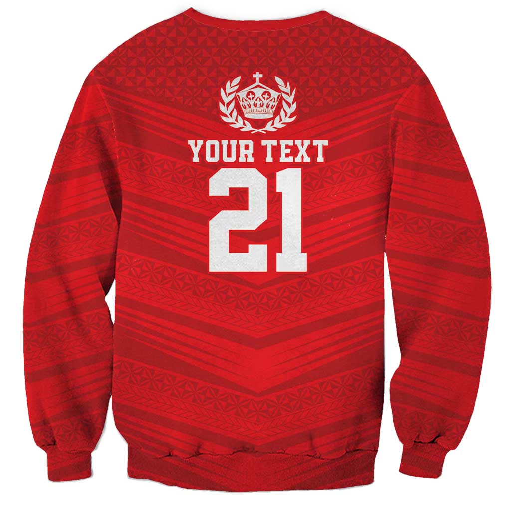 Custom Mate Ma'a Tonga Heritage Sweatshirt Pacific Tribal Rugby Red Edition LT9 - Polynesian Pride