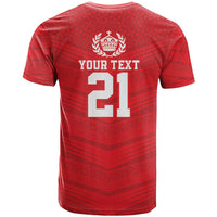 Custom Mate Ma'a Tonga Heritage T Shirt Pacific Tribal Rugby Red Edition LT9 - Polynesian Pride