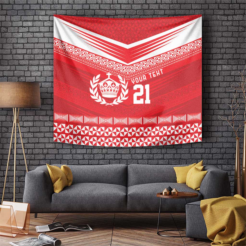 Custom Mate Ma'a Tonga Heritage Tapestry Pacific Tribal Rugby Red Edition LT9 Red - Polynesian Pride