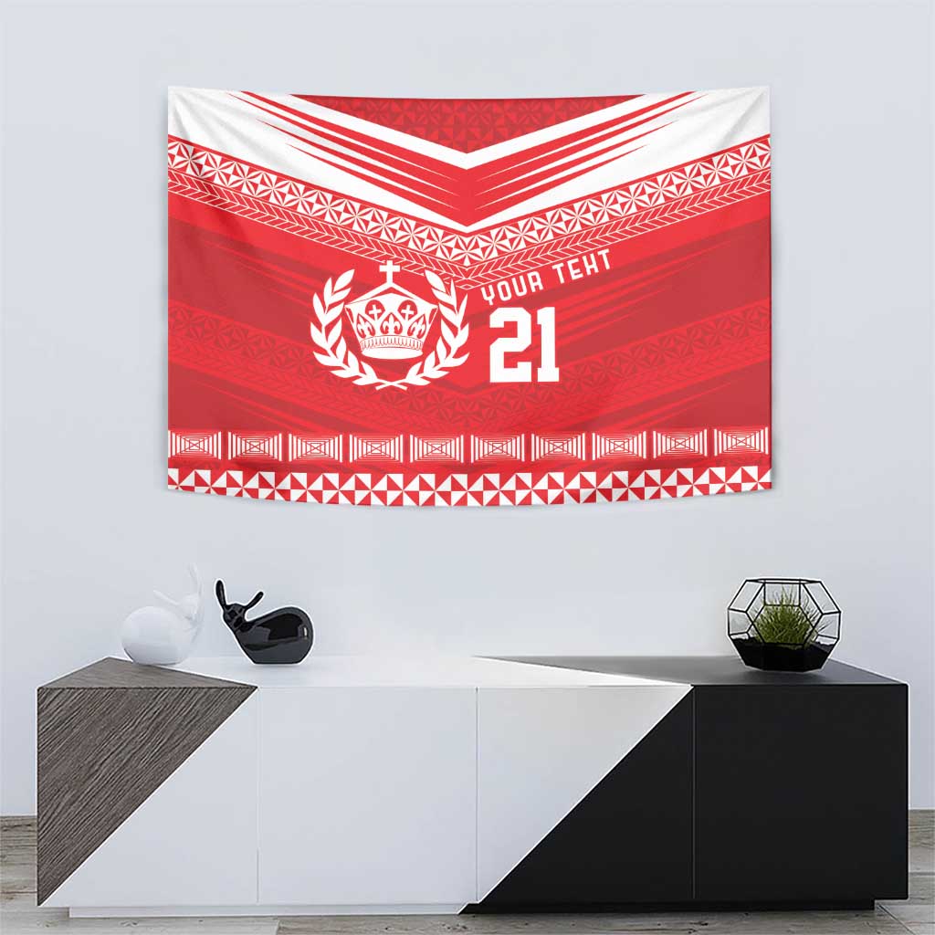 Custom Mate Ma'a Tonga Heritage Tapestry Pacific Tribal Rugby Red Edition LT9 - Polynesian Pride