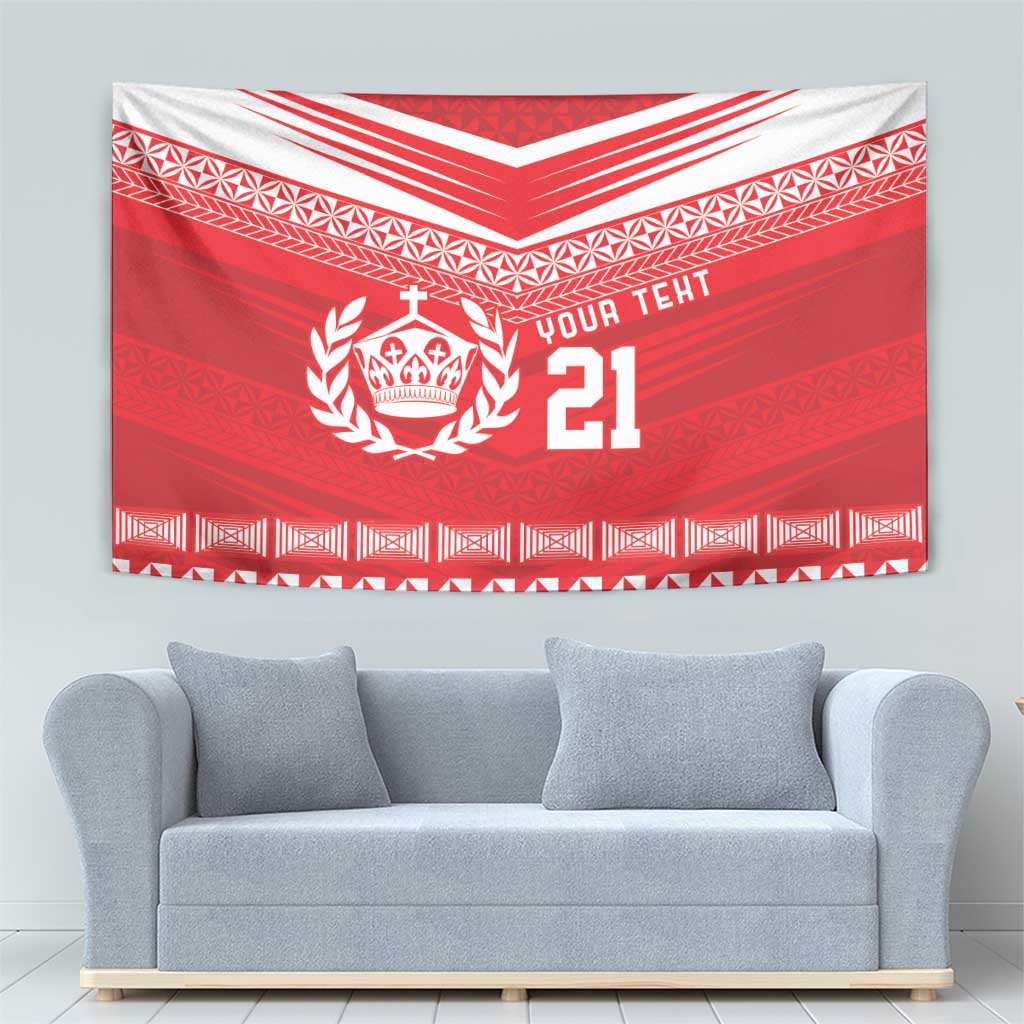 Custom Mate Ma'a Tonga Heritage Tapestry Pacific Tribal Rugby Red Edition LT9 - Polynesian Pride