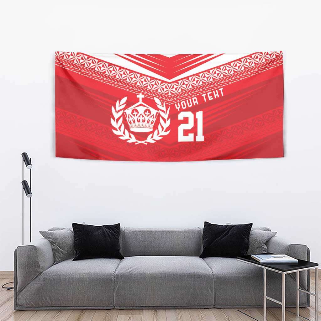 Custom Mate Ma'a Tonga Heritage Tapestry Pacific Tribal Rugby Red Edition LT9 - Polynesian Pride