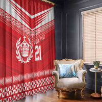 Custom Mate Ma'a Tonga Heritage Window Curtain Pacific Tribal Rugby Red Edition LT9 - Polynesian Pride