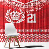 Custom Mate Ma'a Tonga Heritage Window Curtain Pacific Tribal Rugby Red Edition LT9 - Polynesian Pride