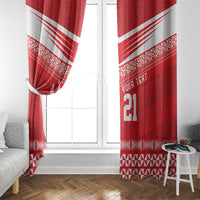 Custom Mate Ma'a Tonga Heritage Window Curtain Pacific Tribal Rugby Red Edition LT9 - Polynesian Pride