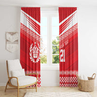 Custom Mate Ma'a Tonga Heritage Window Curtain Pacific Tribal Rugby Red Edition LT9 - Polynesian Pride