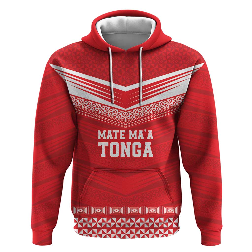 Custom Mate Ma'a Tonga Heritage Zip Hoodie Pacific Tribal Rugby Red Edition LT9 Pullover Hoodie Red - Polynesian Pride