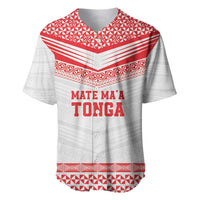Custom Mate Ma'a Tonga Heritage Baseball Jersey Pacific Tribal Rugby White Edition LT9 White - Polynesian Pride