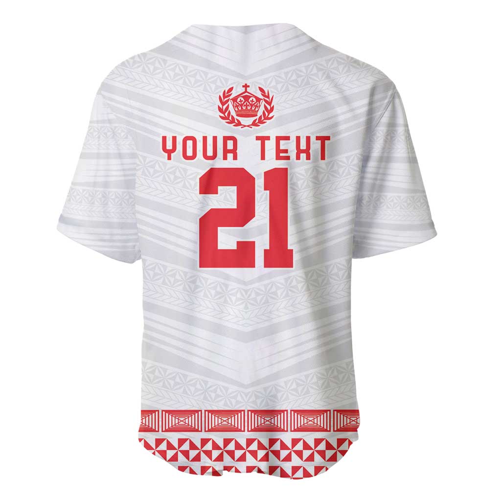 Custom Mate Ma'a Tonga Heritage Baseball Jersey Pacific Tribal Rugby White Edition LT9 - Polynesian Pride