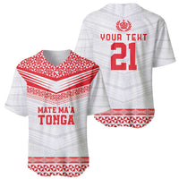 Custom Mate Ma'a Tonga Heritage Baseball Jersey Pacific Tribal Rugby White Edition LT9 - Polynesian Pride