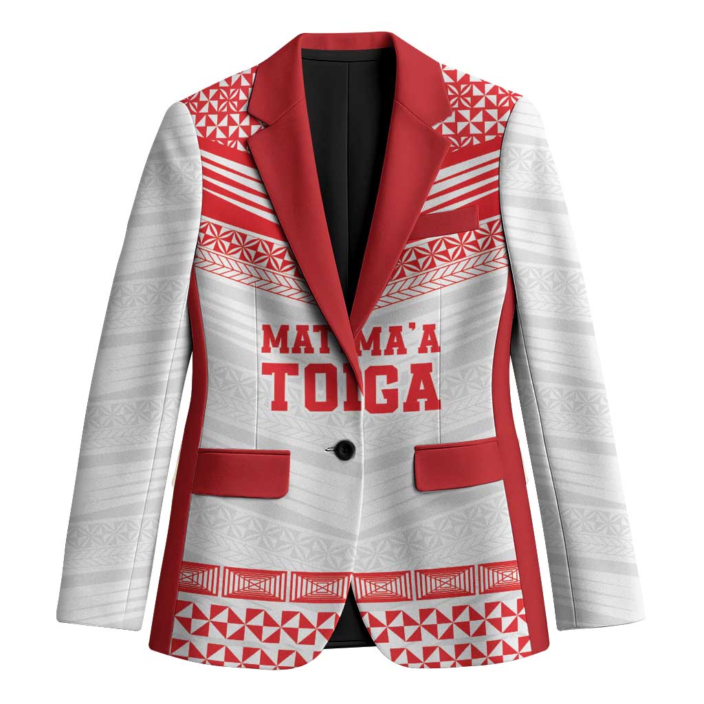 Custom Mate Ma'a Tonga Heritage Blazer Pacific Tribal Rugby White Edition LT9 Unisex White - Polynesian Pride