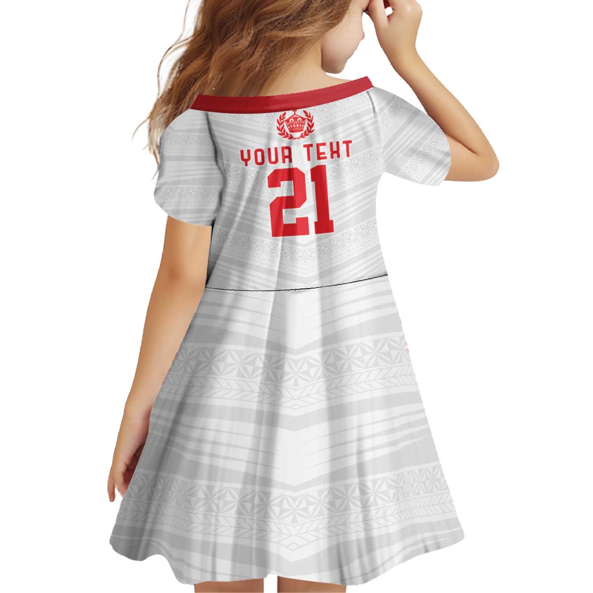 Custom Mate Ma'a Tonga Heritage Kid Short Sleeve Dress Pacific Tribal Rugby White Edition LT9 - Polynesian Pride