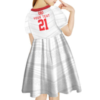 Custom Mate Ma'a Tonga Heritage Kid Short Sleeve Dress Pacific Tribal Rugby White Edition LT9 - Polynesian Pride