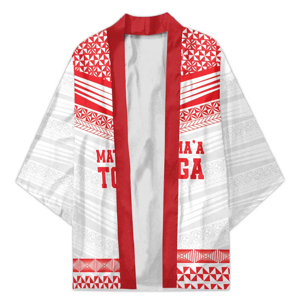 Custom Mate Ma'a Tonga Heritage Kimono Pacific Tribal Rugby White Edition LT9 Unisex White - Polynesian Pride