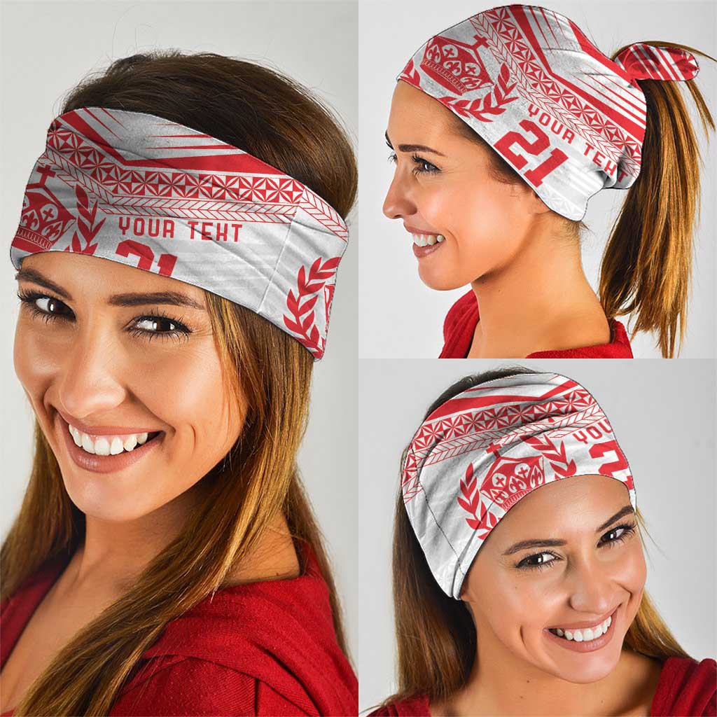 Custom Mate Ma'a Tonga Heritage Neck Gaiter Pacific Tribal Rugby White Edition LT9 - Polynesian Pride
