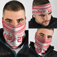 Custom Mate Ma'a Tonga Heritage Neck Gaiter Pacific Tribal Rugby White Edition LT9 - Polynesian Pride