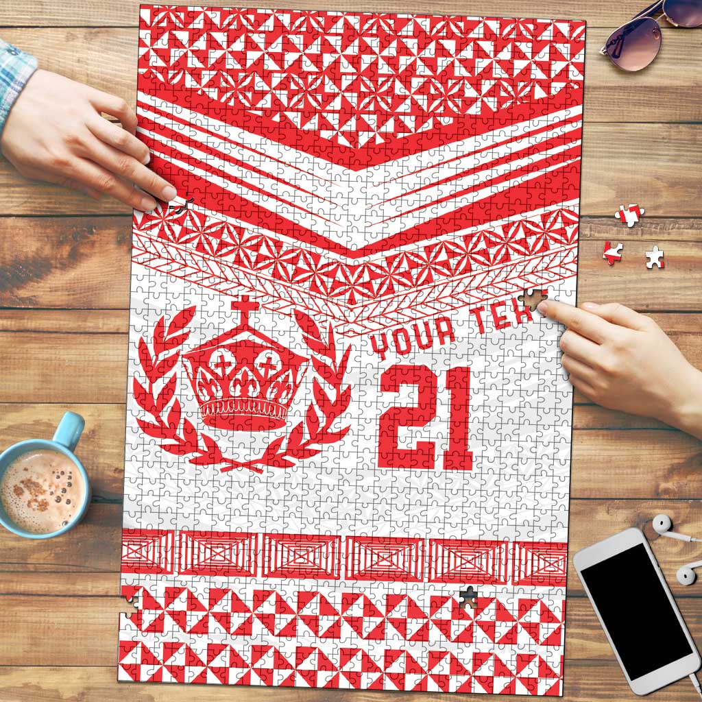 Custom Mate Ma'a Tonga Heritage Puzzle Pacific Tribal Rugby White Edition LT9 White - Polynesian Pride
