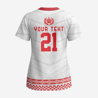 Custom Mate Ma'a Tonga Heritage Scrub Top Pacific Tribal Rugby White Edition LT9 - Polynesian Pride