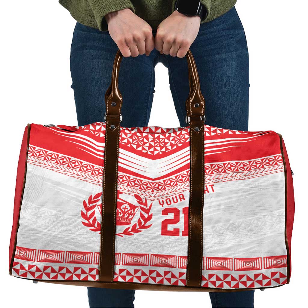 Custom Mate Ma'a Tonga Heritage Travel Bag Pacific Tribal Rugby White Edition LT9 White - Polynesian Pride