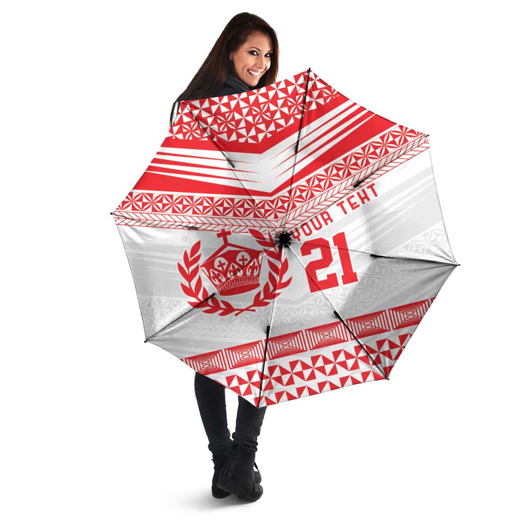 Custom Mate Ma'a Tonga Heritage Umbrella Pacific Tribal Rugby White Edition LT9 - Polynesian Pride