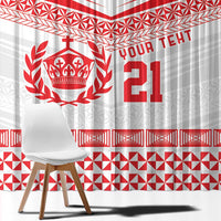 Custom Mate Ma'a Tonga Heritage Window Curtain Pacific Tribal Rugby White Edition LT9 - Polynesian Pride