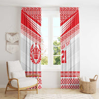 Custom Mate Ma'a Tonga Heritage Window Curtain Pacific Tribal Rugby White Edition LT9 - Polynesian Pride