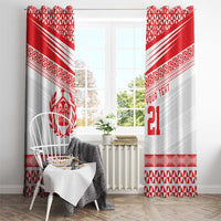 Custom Mate Ma'a Tonga Heritage Window Curtain Pacific Tribal Rugby White Edition LT9 - Polynesian Pride