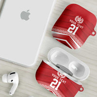 Custom Pacific Rugby Spirit AirPods Case Tonga Ngatu Pride Red Edition LT9 - Polynesian Pride