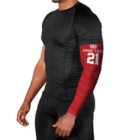Custom Pacific Rugby Spirit Arm Sleeves Tonga Ngatu Pride Red Edition LT9 - Polynesian Pride