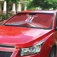 Custom Pacific Rugby Spirit Auto Sun Shade Tonga Ngatu Pride Red Edition LT9 - Polynesian Pride