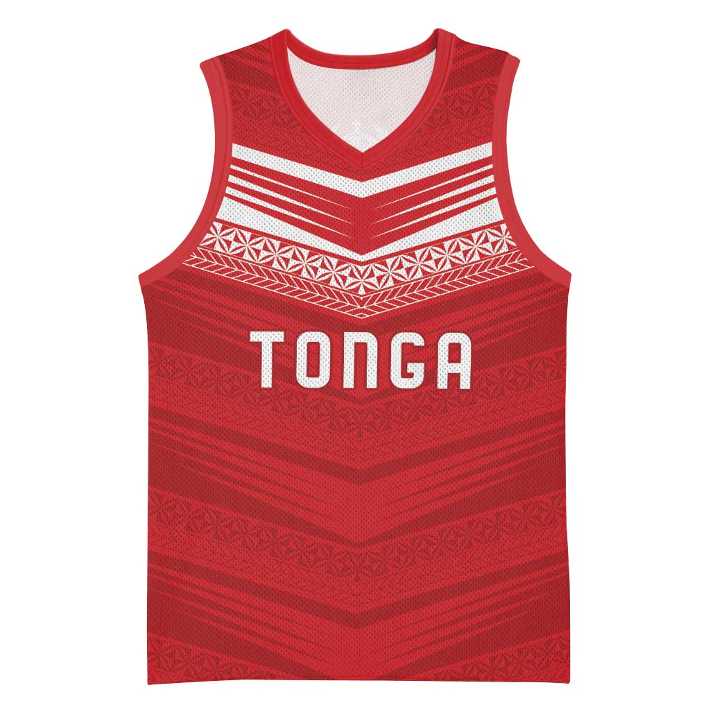 Custom Pacific Rugby Spirit Basketball Jersey Tonga Ngatu Pride Red Edition LT9 Unisex Red - Polynesian Pride