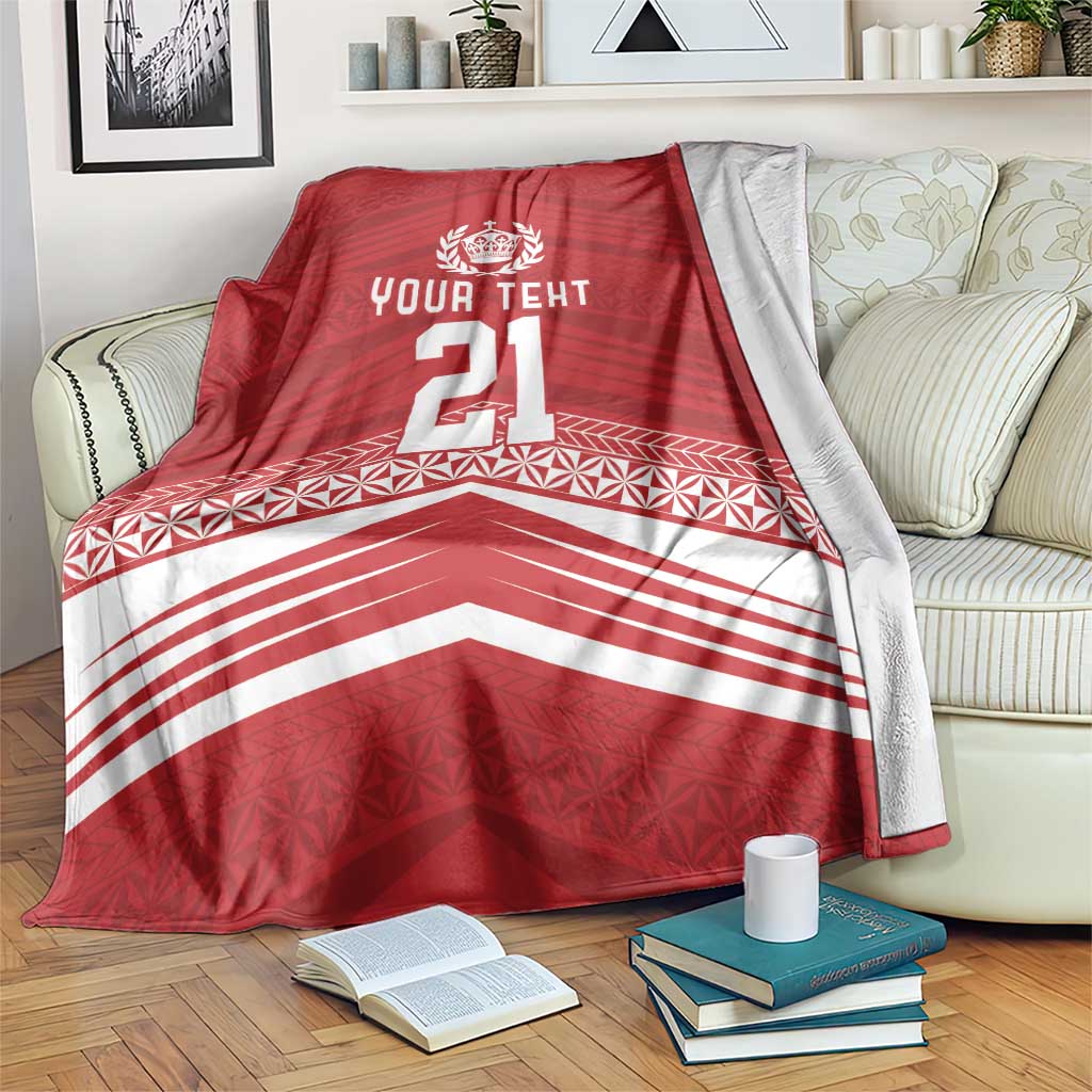 Custom Pacific Rugby Spirit Blanket Tonga Ngatu Pride Red Edition LT9 Red - Polynesian Pride