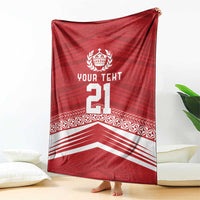 Custom Pacific Rugby Spirit Blanket Tonga Ngatu Pride Red Edition LT9 - Polynesian Pride