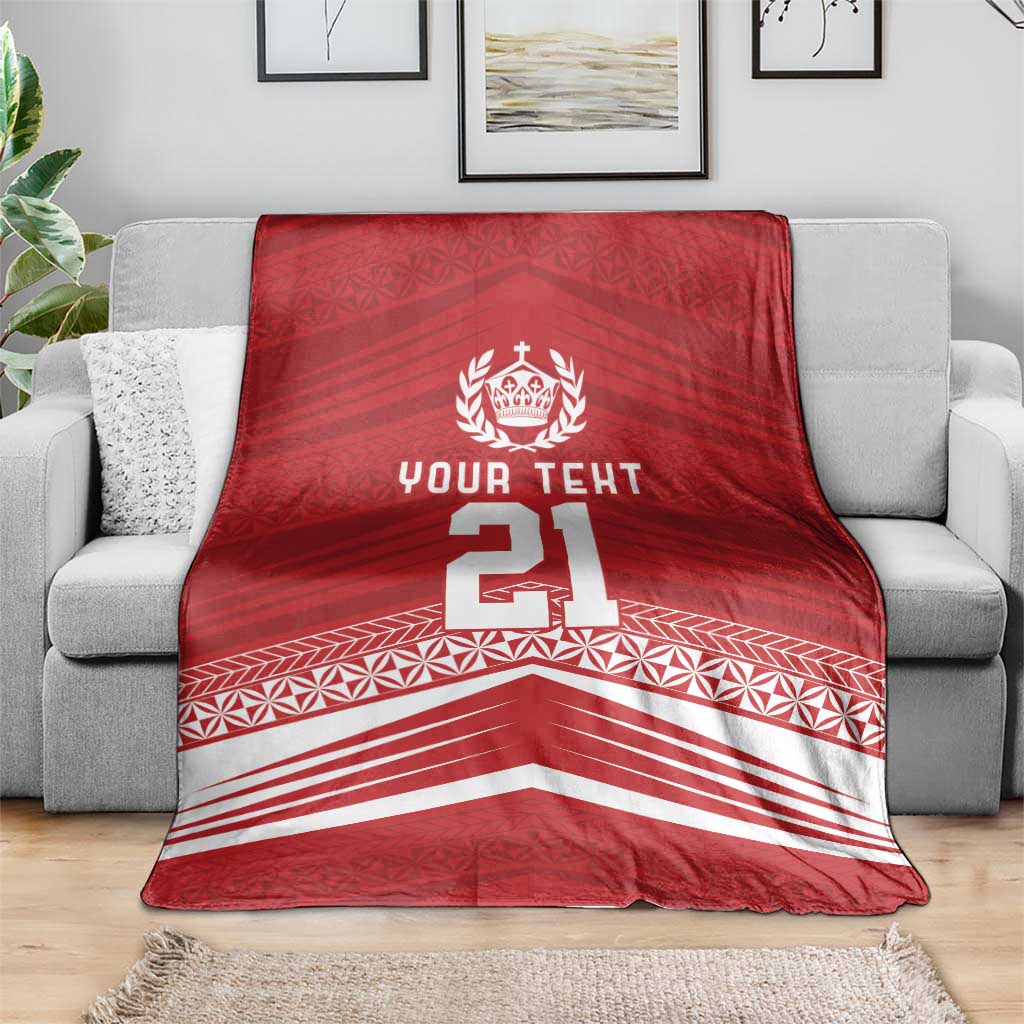 Custom Pacific Rugby Spirit Blanket Tonga Ngatu Pride Red Edition LT9 - Polynesian Pride
