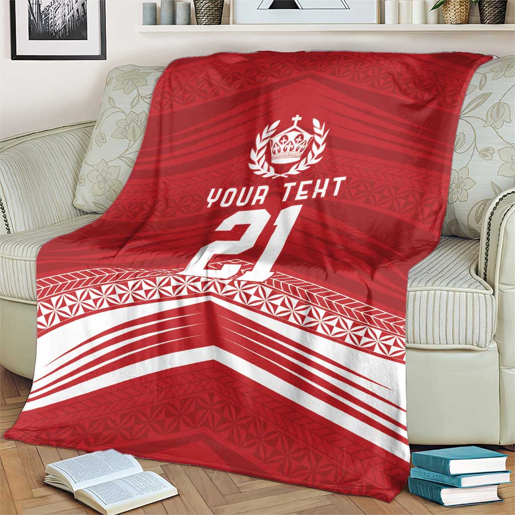 Custom Pacific Rugby Spirit Blanket Tonga Ngatu Pride Red Edition LT9 - Polynesian Pride