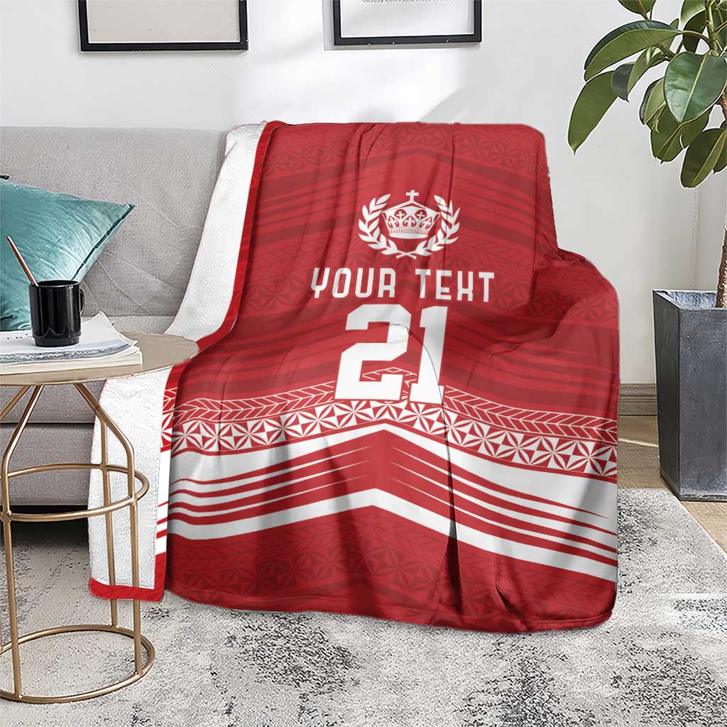 Custom Pacific Rugby Spirit Blanket Tonga Ngatu Pride Red Edition LT9 - Polynesian Pride
